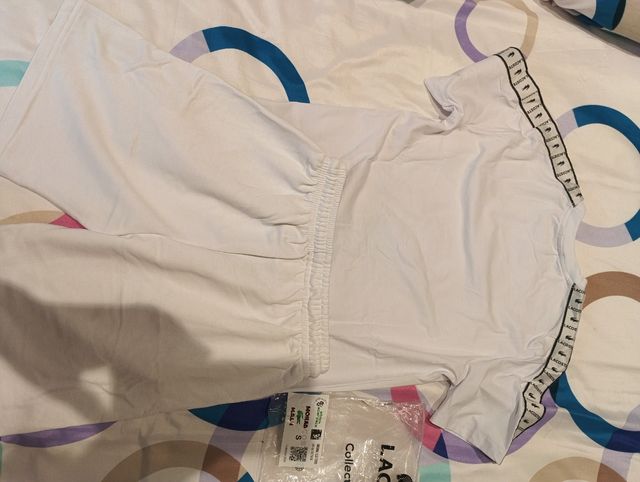 Conjunto Lacoste blanco talla S - nuevo