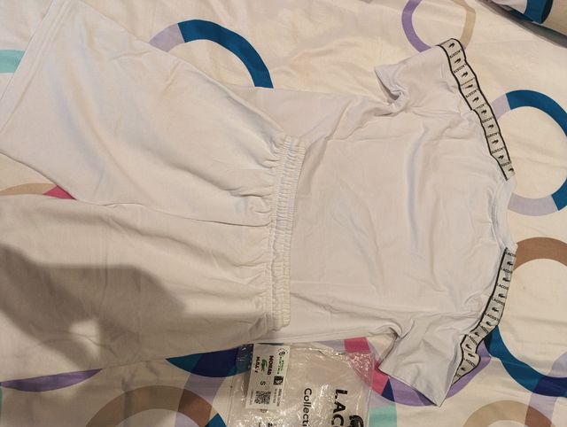 Conjunto Lacoste blanco talla S - nuevo