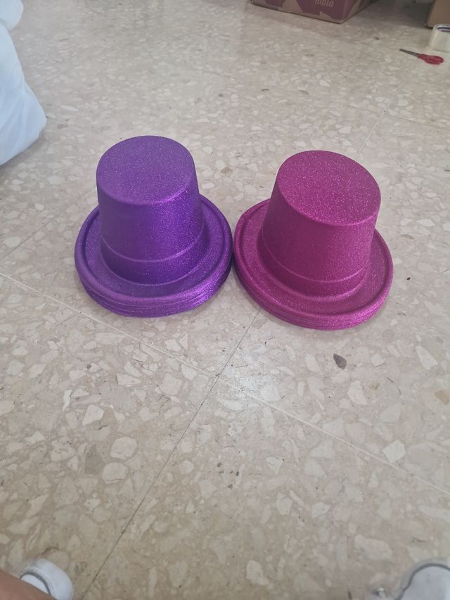 17 Gorros purpurina: Rosa y morado