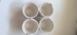 4 Mini jardineras blancas cerámica