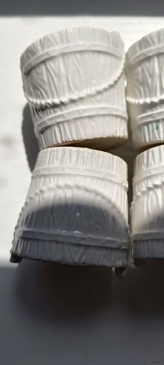 4 Mini jardineras blancas cerámica