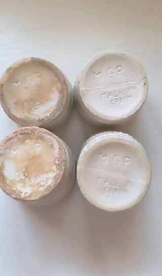 4 Mini jardineras blancas cerámica