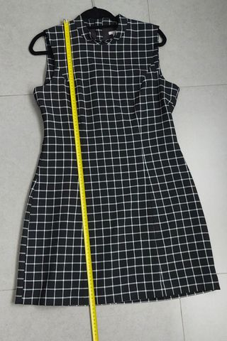 Vestido H&M cuadrille blanco y negro - Talla XL