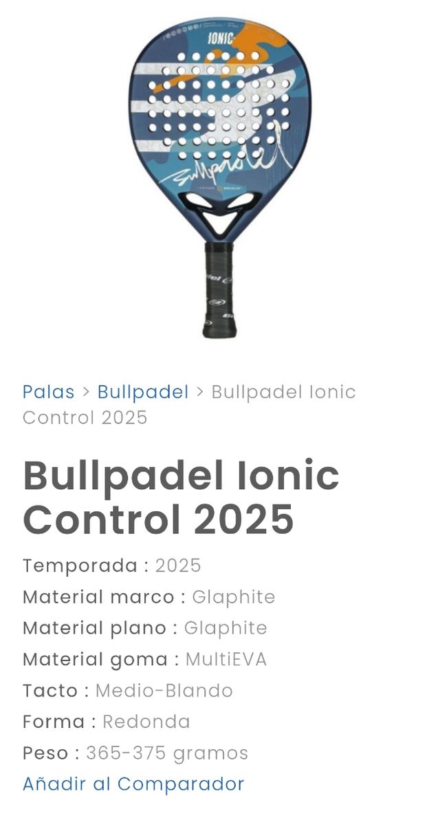 Pala pádel Bullpadel Ionic Ctrl
