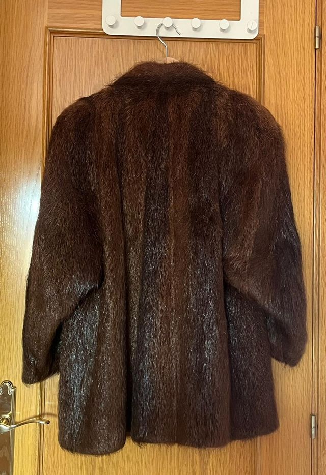 Abrigo piel marrón vintage