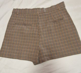 Falda pantalón cuadros beige-marrón