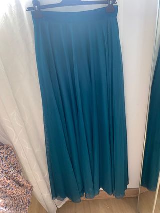 Conjunto comunión blanco y verde agua