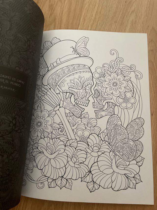 Dia De Los Muertos: Libro De Colorear Para Adul...