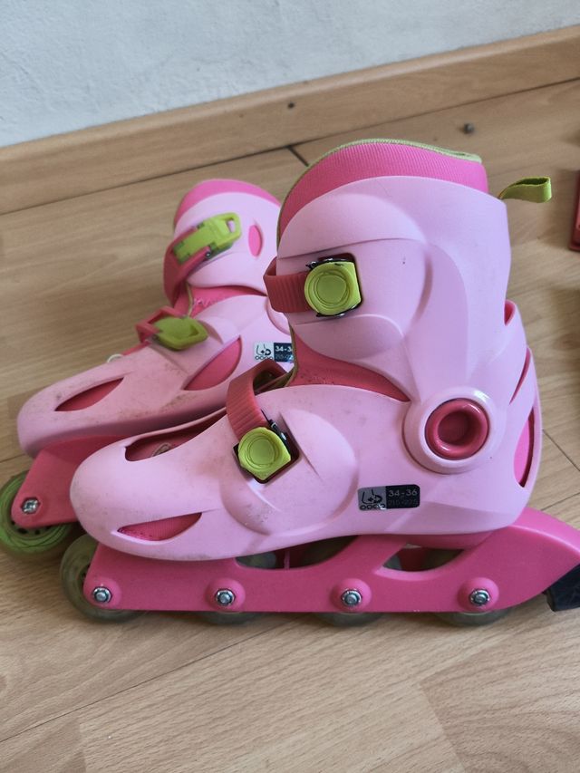 Patines en línea niña rosa talla 34-36