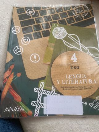libro de literatura y lengua. cuarto de la ESo
