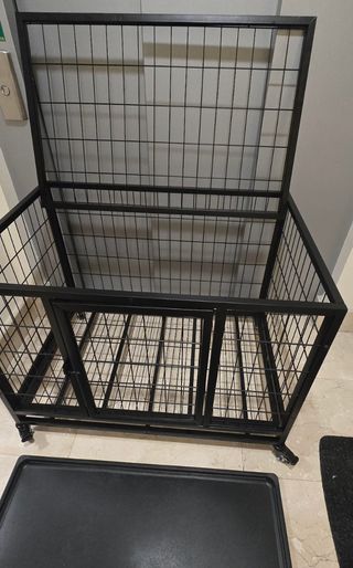 Jaula perro doble fondo negra
