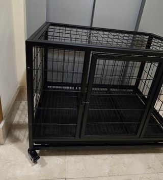 Jaula perro doble fondo negra
