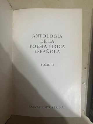 Antologia De La Poesía Lírica Española