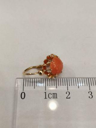 Pendientes oro 18k coral