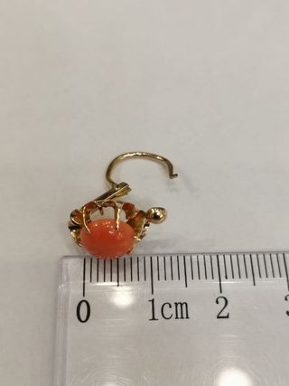 Pendientes oro 18k coral