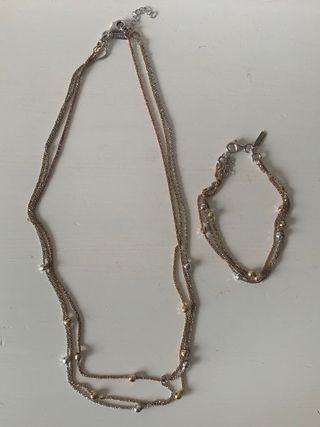 Gargantilla y pulsera Agatha Paris - Plata y oro