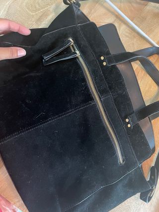 Bolso Zara negro serraje
