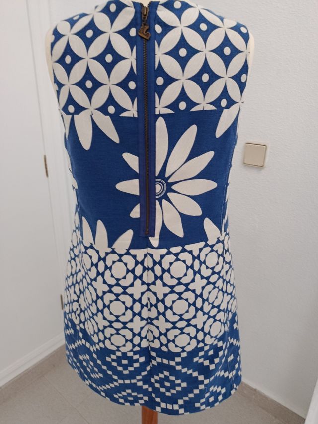 Vestido Desigual azul y blanco