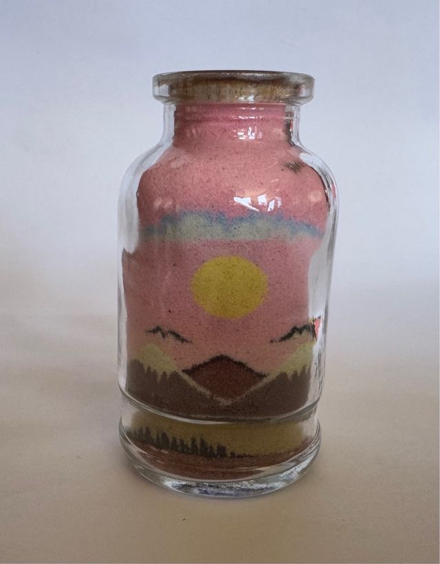 Bottiglia artigianale con sabbia colorata 