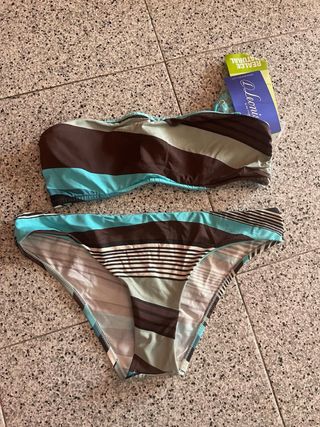 Bikini Leonisa marrón-turquesa