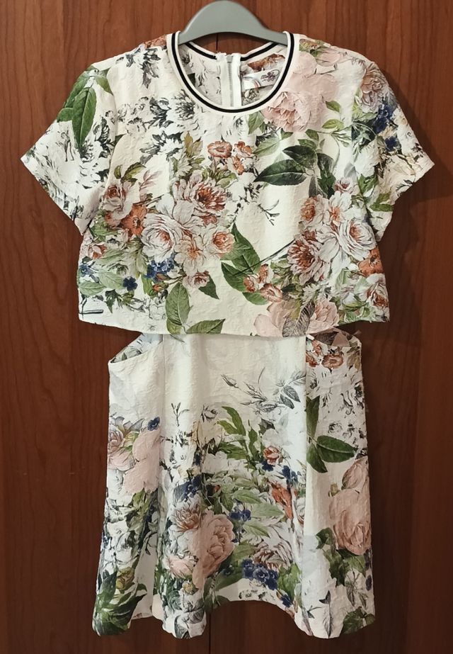 Vestito floreale taglia M IT viscosa/cotone/seta