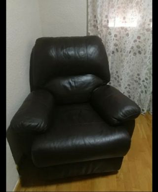 Sillon relax de piel vacuno color marrón