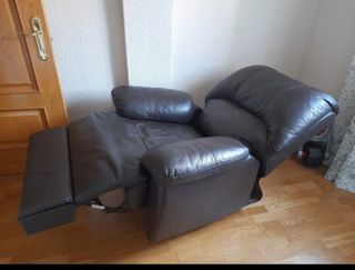 Sillon relax de piel vacuno color marrón