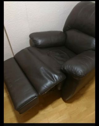 Sillon relax de piel vacuno color marrón