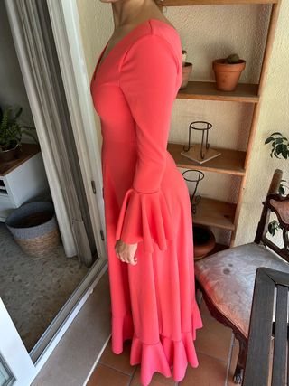 Traje gitana color coral