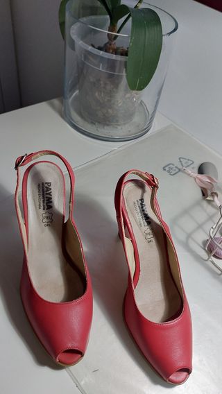 Sandalias PAYMA rojas piel nº37