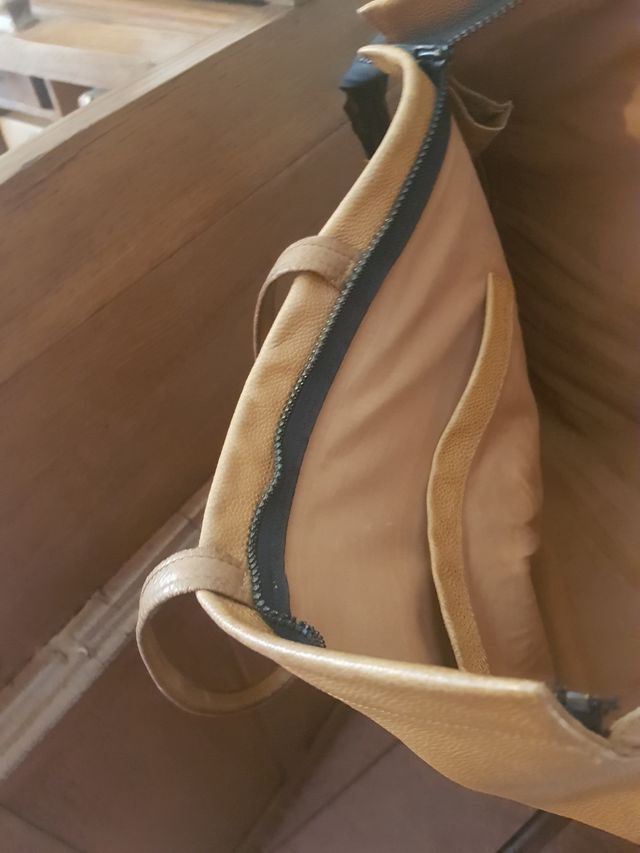 Bolso piel marrón - Asa larga