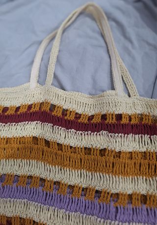 Bolso shopper crochet Zara - Beige/Marrón