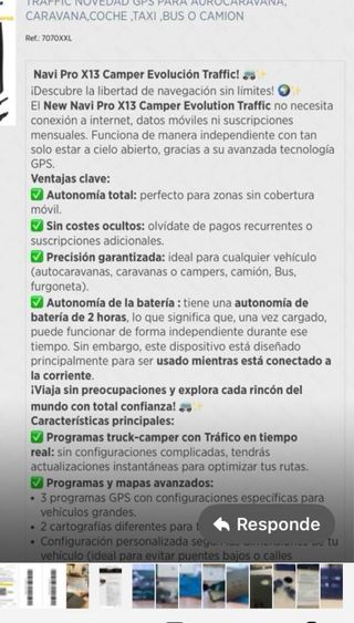 GPS navegador para autocaravana y camion 