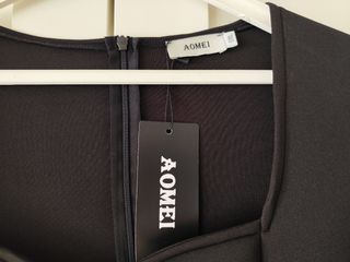 Vestido negro fiesta-mangas vuelo