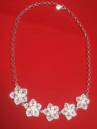 Collar plata 925 flores