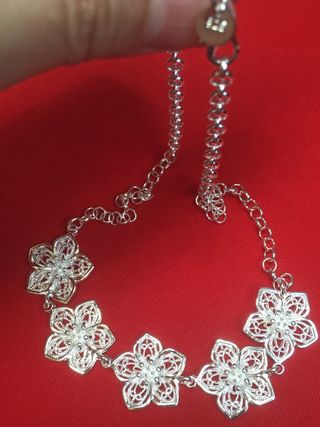 Collar plata 925 flores
