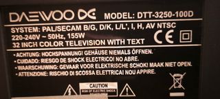 TV Daewoo 32" DTT 3250-100D