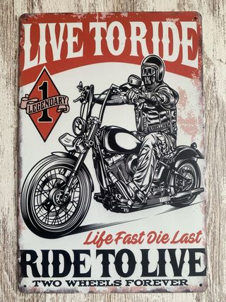 Cartel Metálico Motociclista