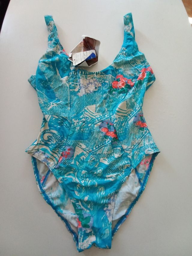 Bañador Anmar turquesa y blanco