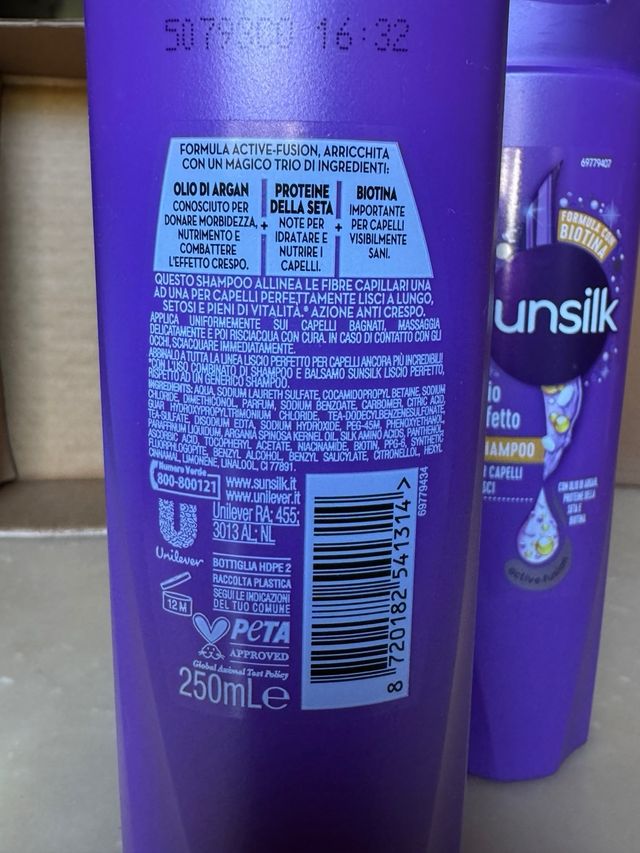 3 pz. Shampoo Sunsilk Liscio Perfetto Biotina 