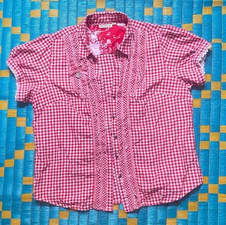 camisa manga corta Vichy Roja
