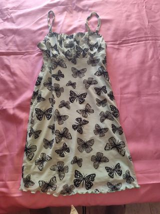 Vestido corto estampado mariposas