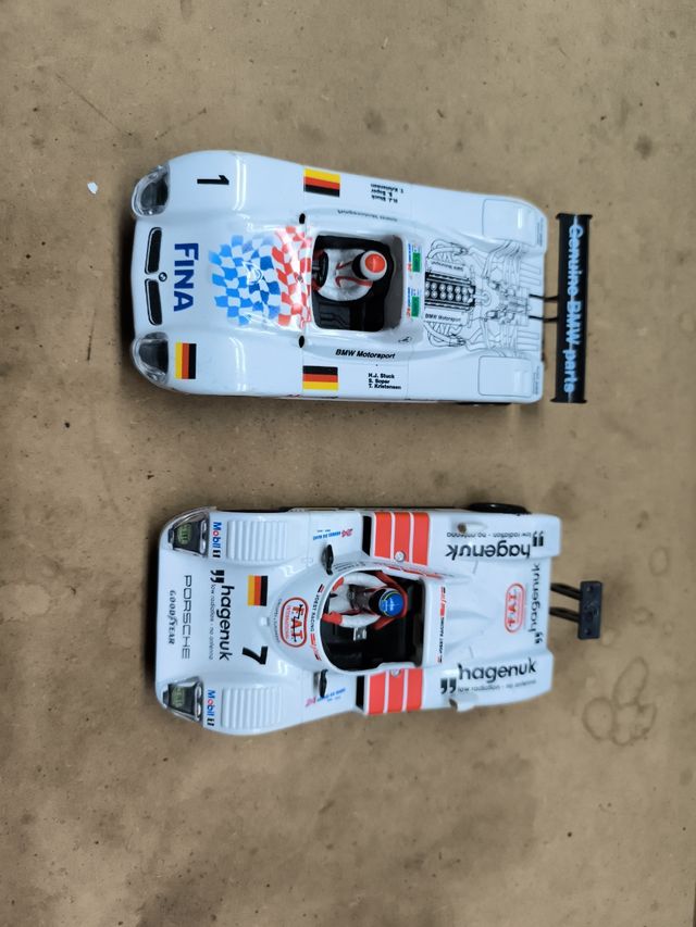 Coches Scalextric BMW y Porsche