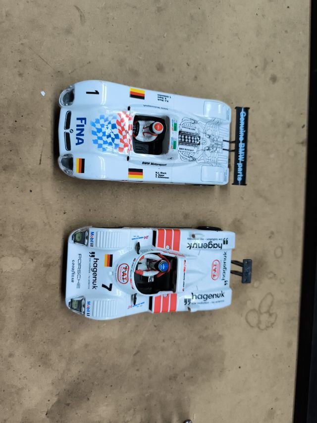 Coches Scalextric BMW y Porsche