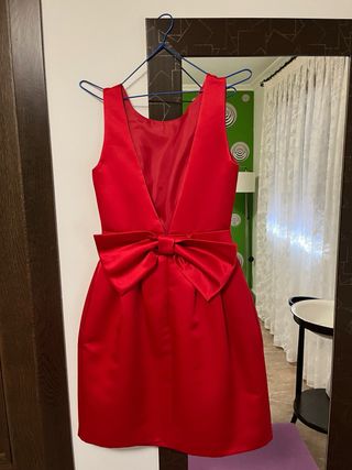 Vestido rojo fiesta - lazo espalda