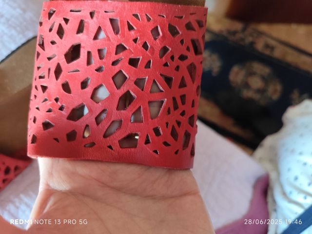 Sabot rossi in pelle e sughero