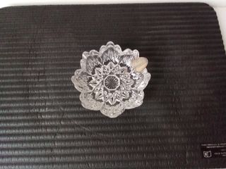 Cenicero cristal tallado plata