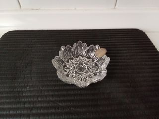 Cenicero cristal tallado plata
