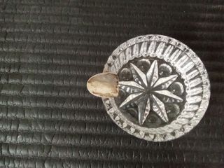 Cenicero cristal tallado plata