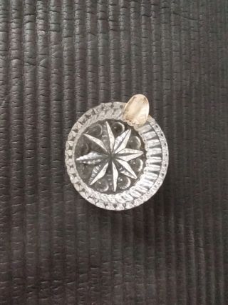 Cenicero cristal tallado plata